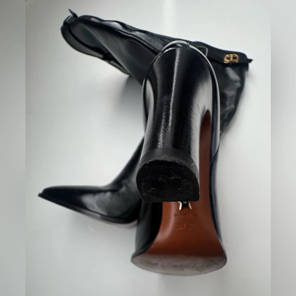 Christian Dior Empreinte heeled boots in black shiny calfskin leather - Picture 3 of 5